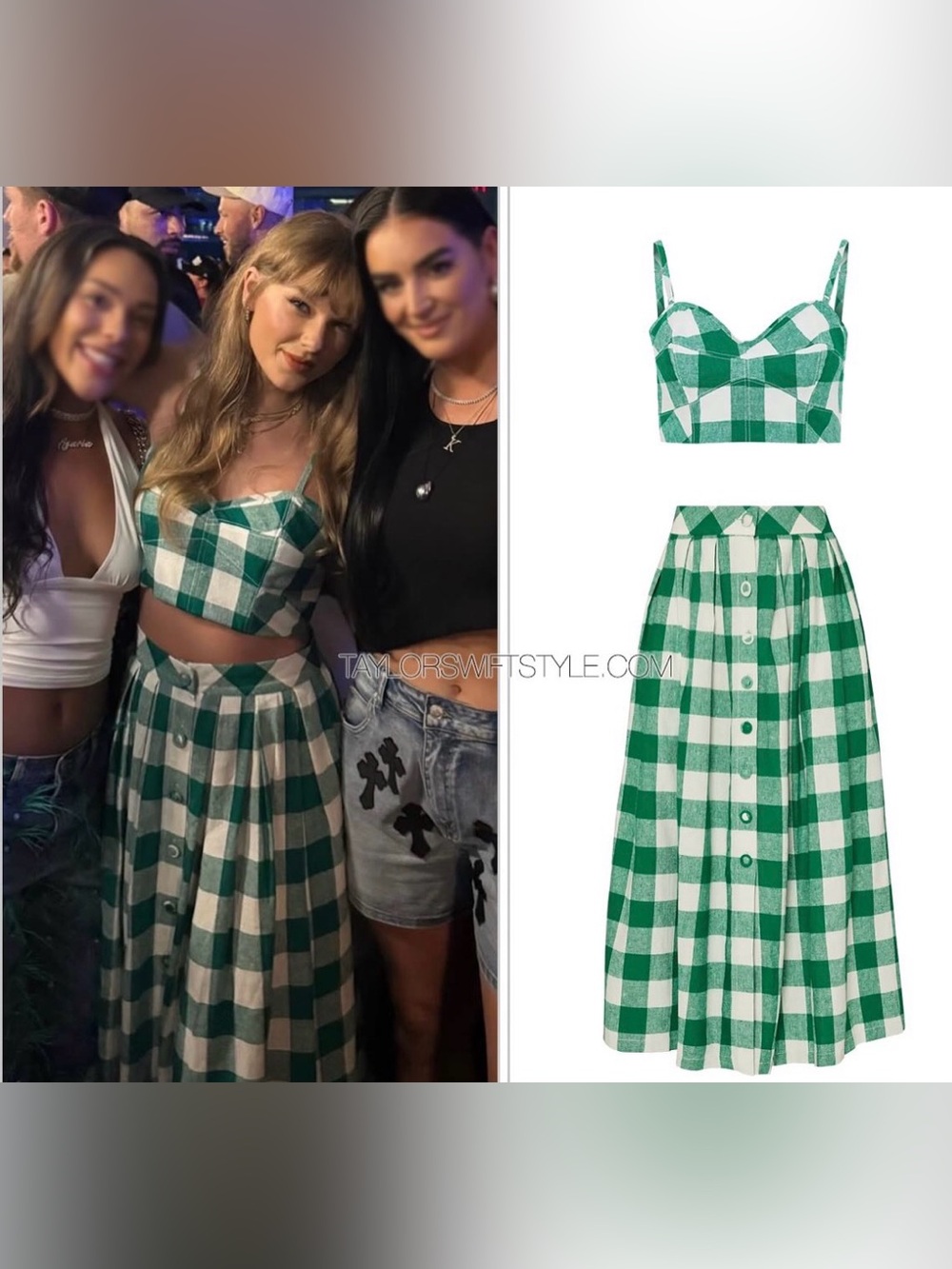 Hunter Bell 2 piece Brookie green check skirt size 6 and top size 4